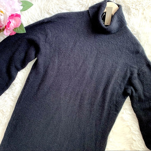 NEW J Crew Black Turtleneck Sweater Dress Supersoft Merino Alpaca NWT - Picture 7 of 16